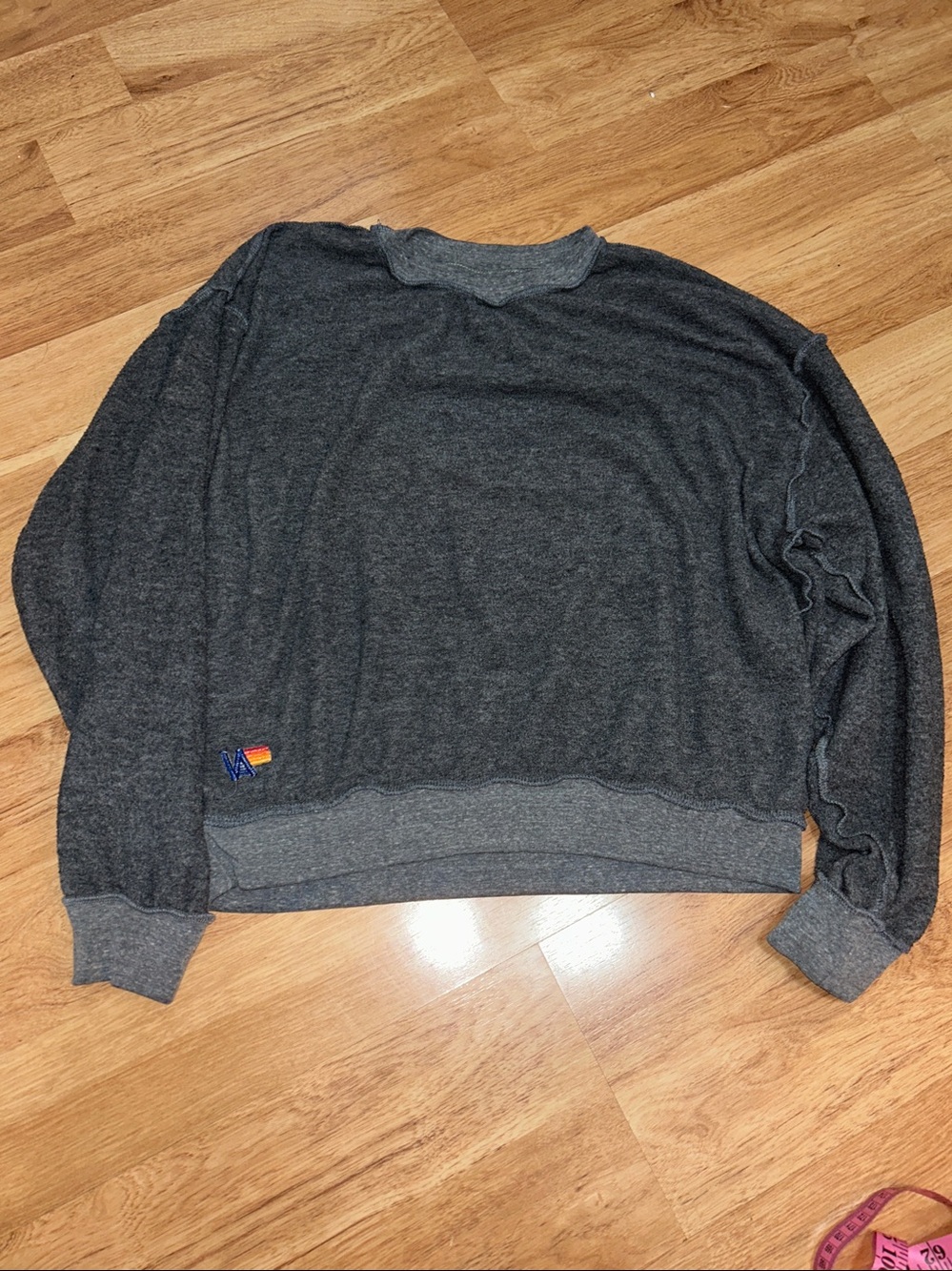 AVIATOR NATION RELAXED VENICE CREW SWEATSHIRT HEATHER GREY Small - Picture 10 of 11